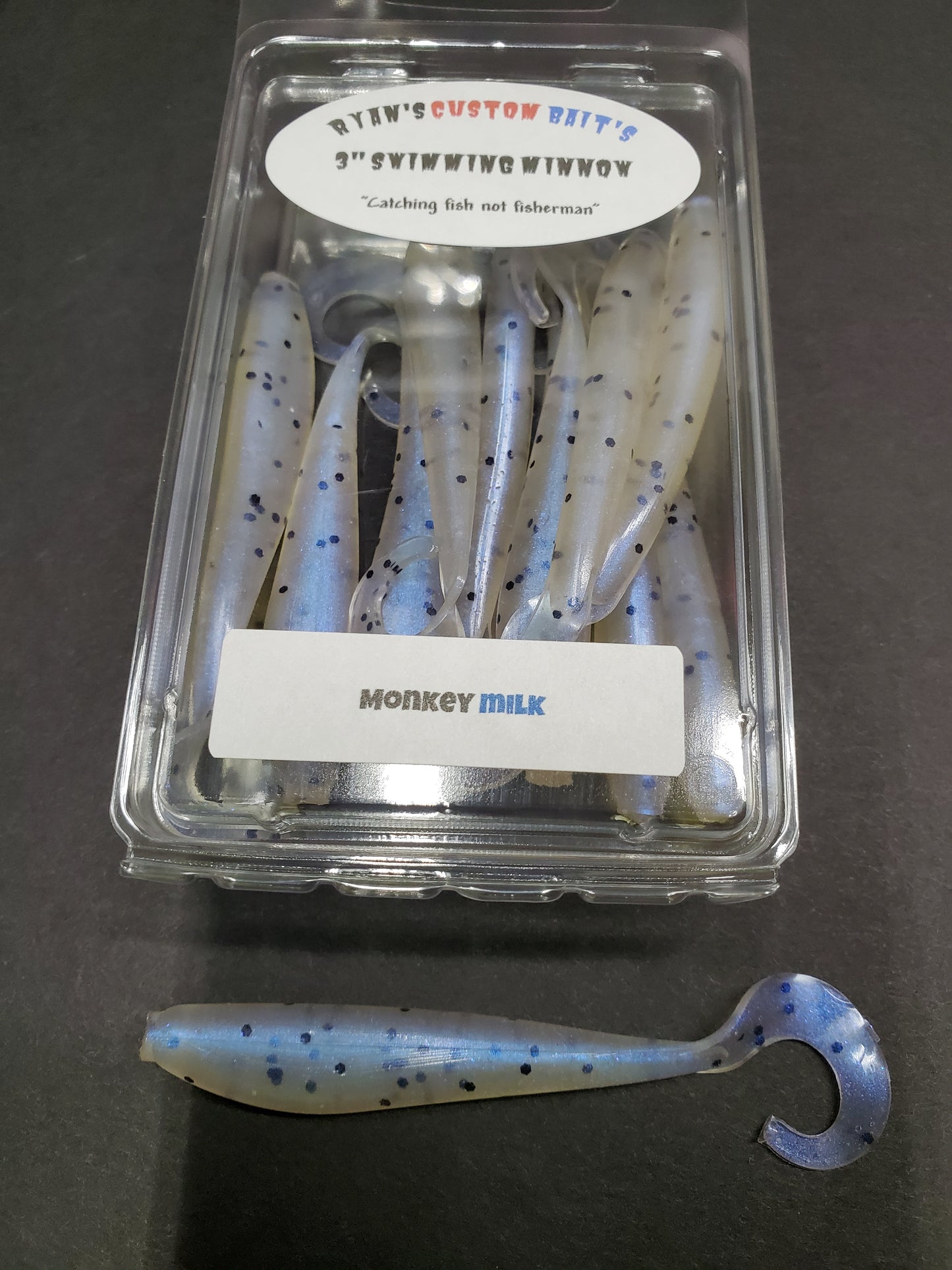 3" Swimming Minnow Curly Tail (25) Colors